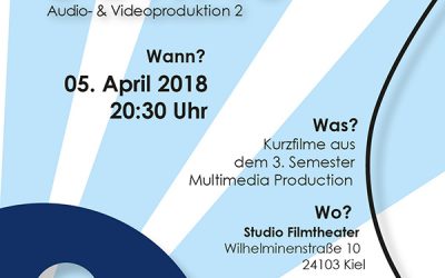 Kurzfilme des 4. Semesters Multimedia-Produktion der FH Kiel im Studio-Filmtheater